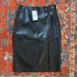 Pleather pencil skirt with tag
